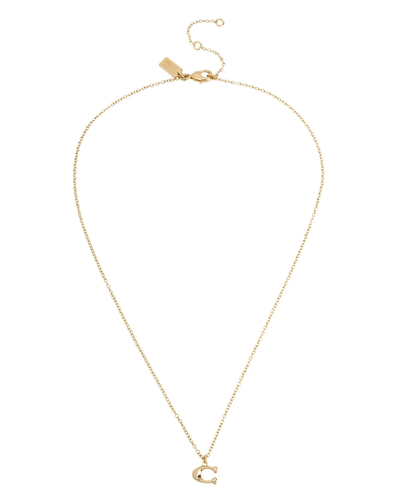 Coach Signature C Starter Necklace, 16" + 2" extender