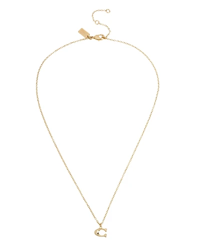 Coach Signature C Starter Necklace, 16" + 2" extender