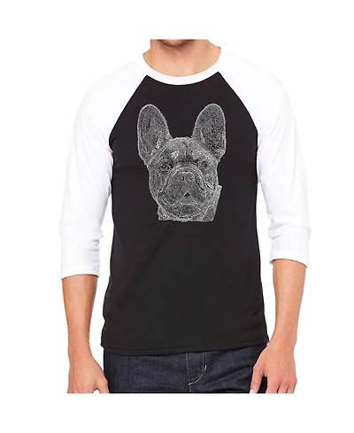 La Pop Art Men's Raglan Word T-shirt - French Bulldog