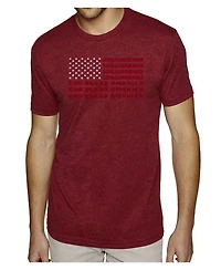 La Pop Art Men's Premium Word God Bless America T-shirt