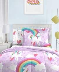 Dream Factory Unicorn Rainbow Comforter Sets