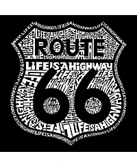 La Pop Art Men's Route 66 Life is a Highway Word T-Shirt