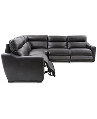 Gabrine 5-Pc. Leather Sectional with Power Headrests