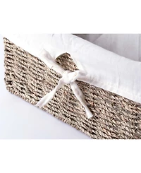 Wickerwise Seagrass Shelf Basket Lined with White Lining