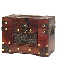 Vintiquewise Rustic Studded Index/Recipe Card Box with Antiqued Latch, 4 X 6 Cards