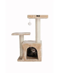 Armarkat Classic Real Wood Cat Tree A3207, 32-Inch Beige - Perfect for Your Feline Friend affordable cattower