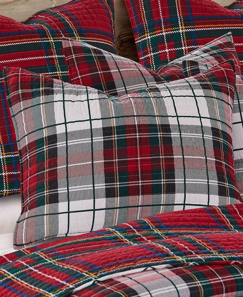 Levtex Spencer Red Plaid Quilted 2-Pc. Sham Set, King