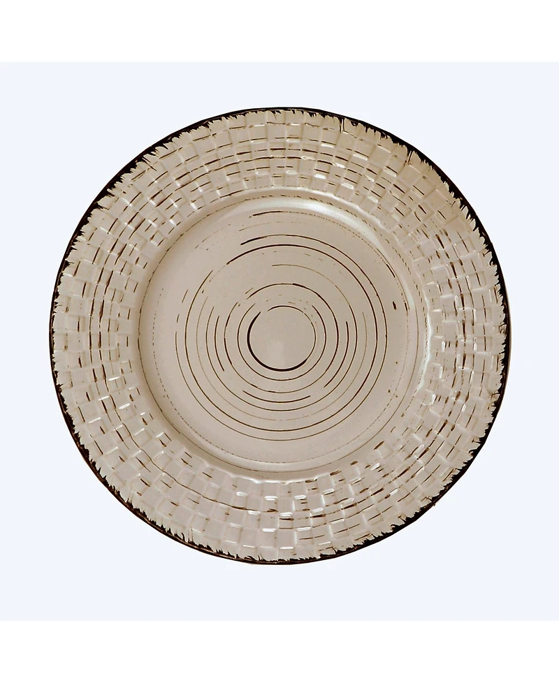 Lorren Home Trends 16 Piece Distressed Weave Dinnerware Set