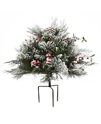 National Tree Company Snowy Bedford Urn Filler with Battery Operated Led Lights