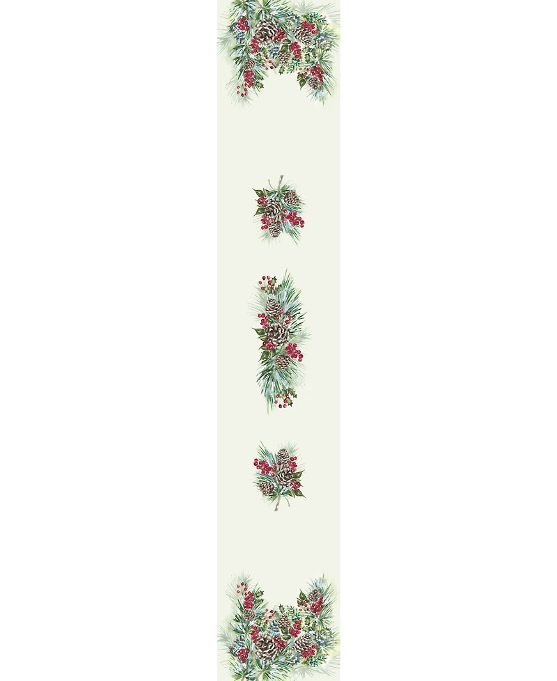 Laural Home Winter Garland Table Runner -13"x 72"