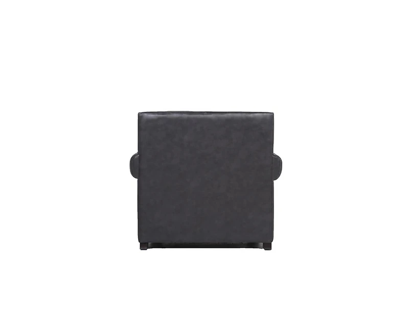 Willison Italian Leather Armchair in Charcoal Gray