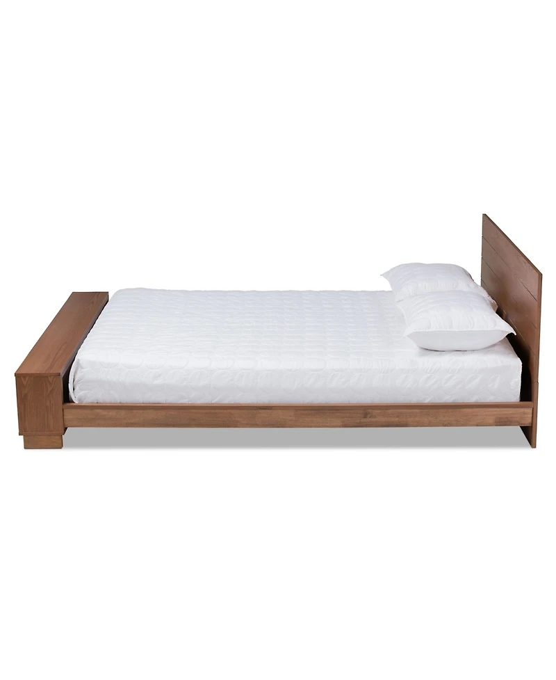 Regina Modern Queen Size Platform Storage Bed with Built-in Shelves