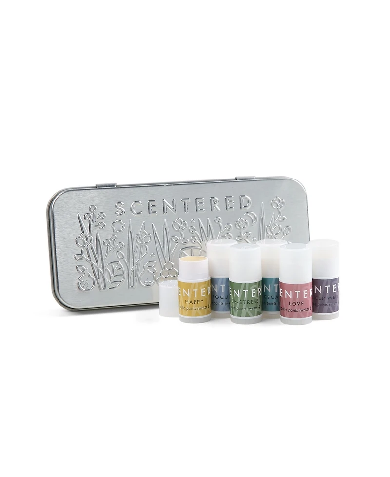 Scentered Wellbeing Ritual Aromatherapy Mini Tin Whole Collection Balm, Set of 6, 1.5 gram each