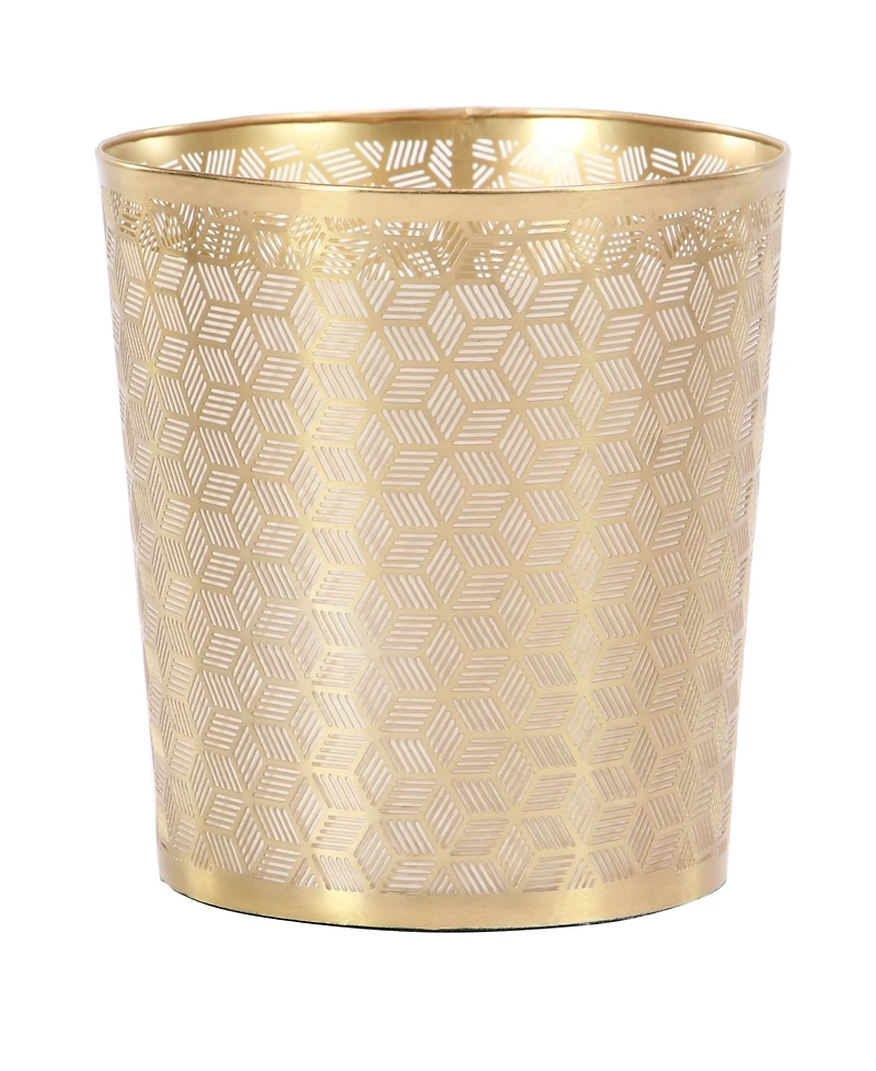 CosmoLiving by Cosmopolitan Gold Metal Glam Small Waste Bin, 10 " x 9 " x 9 "