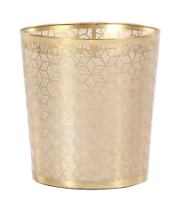 CosmoLiving by Cosmopolitan Gold Metal Glam Small Waste Bin, 10 " x 9 " x 9 "