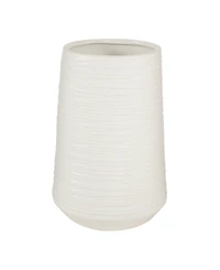 CosmoLiving by Cosmopolitan White Porcelain Contemporary Vase, 5" x 9"
