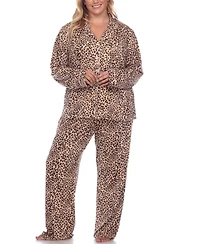 White Mark Women's Plus Pajama Set, 2 Piece