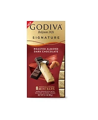 Godiva Set of 12, Signature Roasted Almond Dark Chocolate Mini Bars