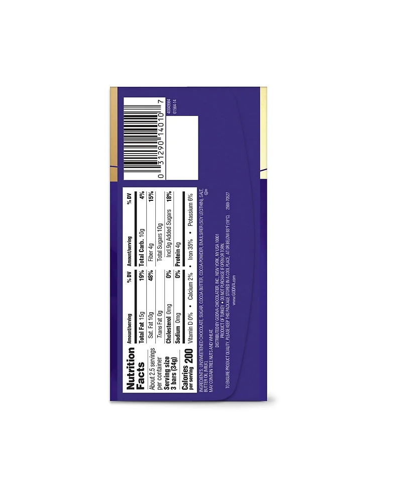 Godiva Set of 12, Signature Cacao Dark Chocolate Mini Bars