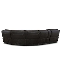 Lenardo 5-Pc. Leather Sectional with Power Motion Recliners and Console