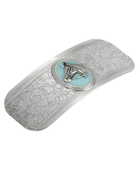 Women's Silver-Tone Turquoise Enamel Horse Head Barrette