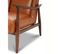 Jollene 29" Leather Winged Accent Chair, Created for Macy's