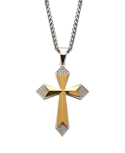 Men's Cross Pendant with 36 Piece Cubic Zirconia Gemstone