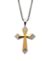 Men's Cross Pendant with 36 Piece Cubic Zirconia Gemstone