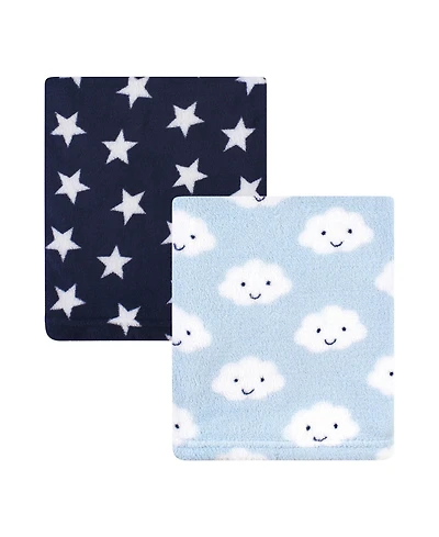 Hudson Baby Boys Twin Pack of Ultra-Soft Coral Fleece Blankets
