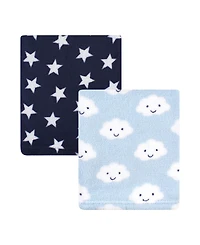 Hudson Baby Boys Twin Pack of Ultra-Soft Coral Fleece Blankets