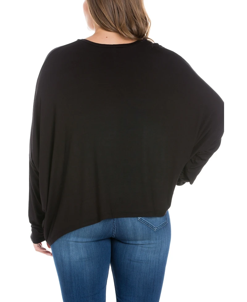 Women's Plus Oversized Long Sleeves Dolman Top