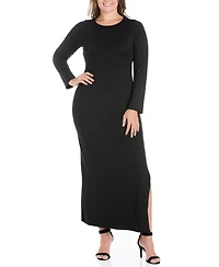 Women's Plus Side Slit Fitted Maxi Dress