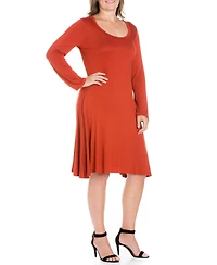 24seven Comfort Apparel Plus Flared Dress