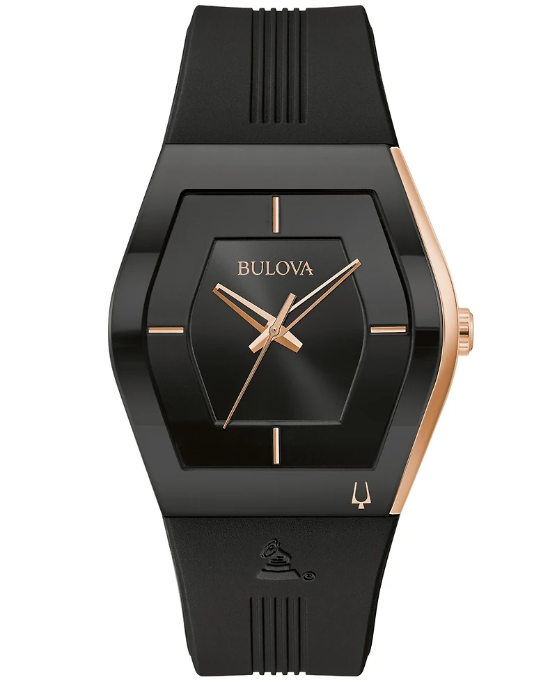 Bulova Men's Latin Grammy Black Silicone Strap Watch 40.5mm