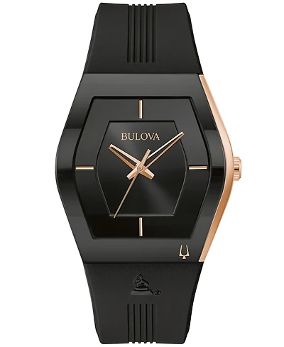 Bulova Men's Latin Grammy Black Silicone Strap Watch 40.5mm