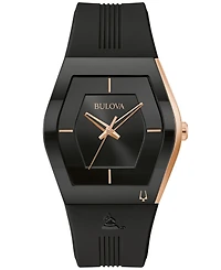 Bulova Men's Latin Grammy Black Silicone Strap Watch 40.5mm