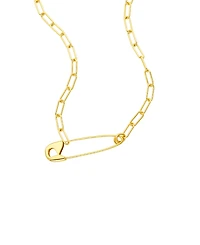 Adornia Safety Pin Paper Clip Necklace