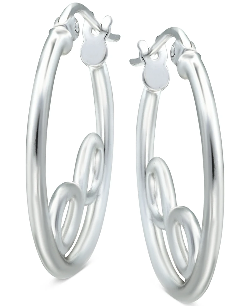 Giani Bernini Infinity Accent Small Hoop Earrings in Sterling Silver, 0.75", Created for Macy's