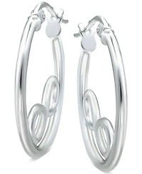 Giani Bernini Infinity Accent Small Hoop Earrings in Sterling Silver, 0.75", Created for Macy's