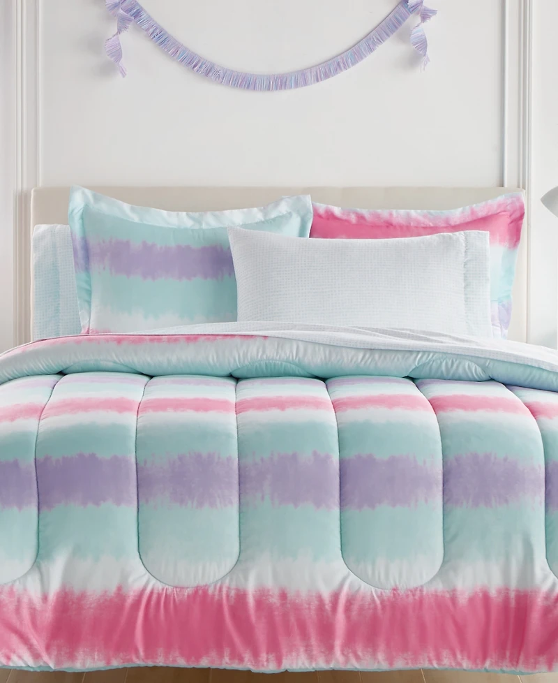Dream Factory Kids Tie Dye Stripe Comforter Set, Full