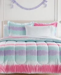 Dream Factory Kids Tie Dye Stripe Comforter Set, Full