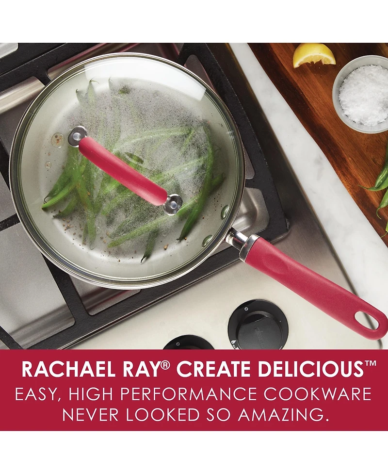 Rachael Ray Create Delicious Aluminum Nonstick Covered 9.5" Deep Skillet