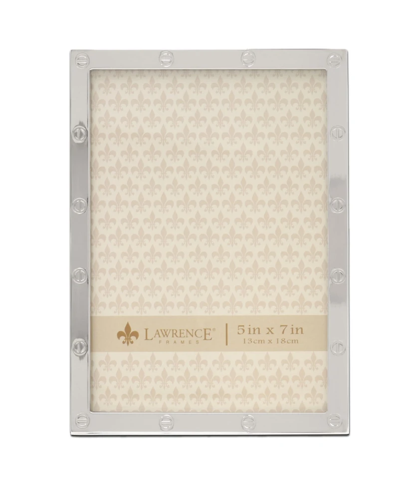 High Quality Polished Cast Metal Picture Frame - Screw Head Design, 5" x 7"