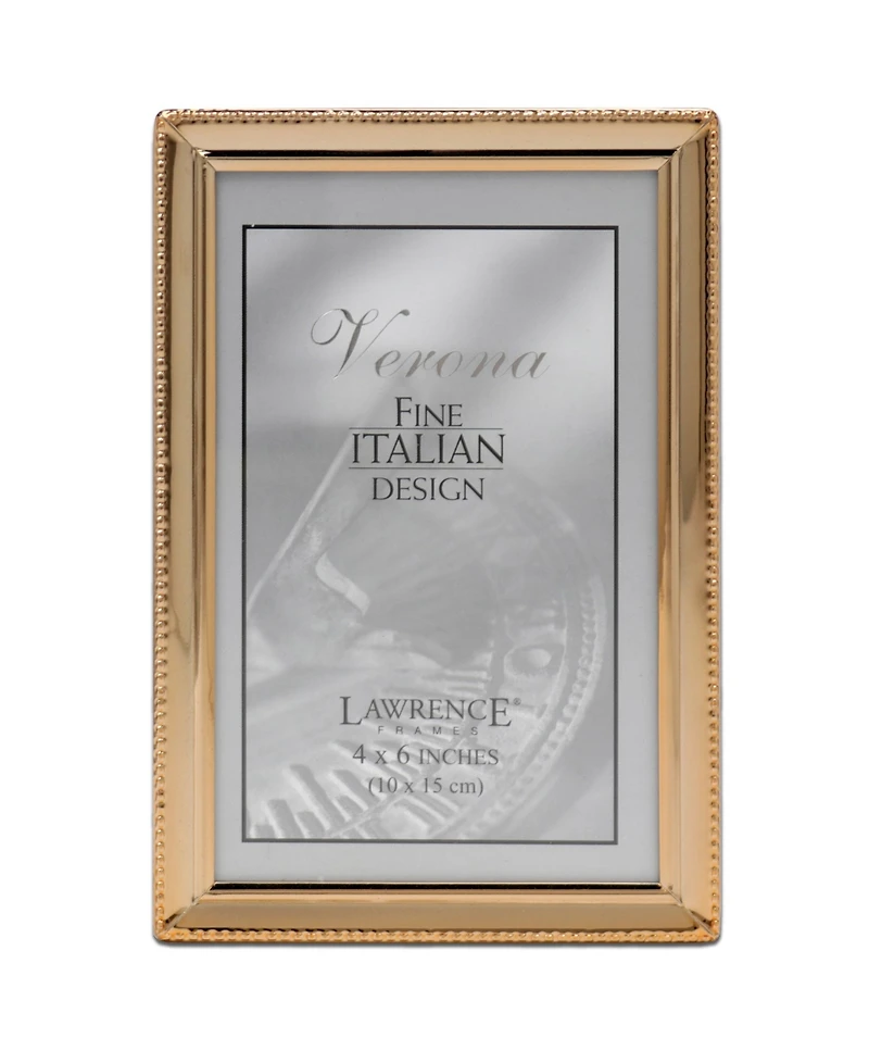 Polished Metal Picture Frame - Bead Border Design