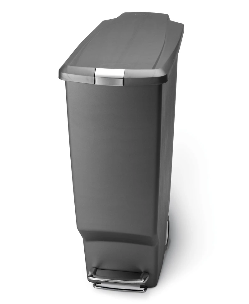 simplehuman 40 Liter Plastic Slim Liner Rim Kitchen Trash Can