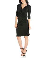 Women's Draped in Style V-Neck Dress
