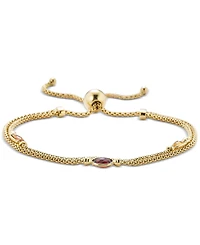 Citrine (3/4 ct. t.w.) & Rhodolite Garnet (1/2 ct. t.w.) Double Strand Bolo Bracelet in 14k Gold-Plated Sterling Silver