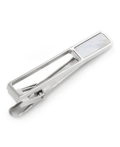 Men's Die Cut Mother of Pearl Stainless Steel Tie Clip