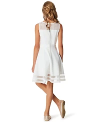 Calvin Klein Big Girls Illusion Mesh Bow Front Dress
