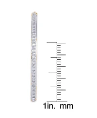 Diamond Accent Large Thin Hoop Earrings in Gold-Plate